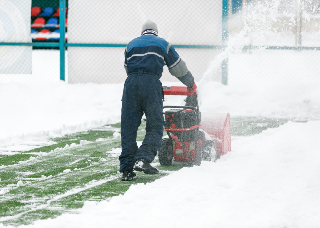 Snow Blower On Artificial Turf