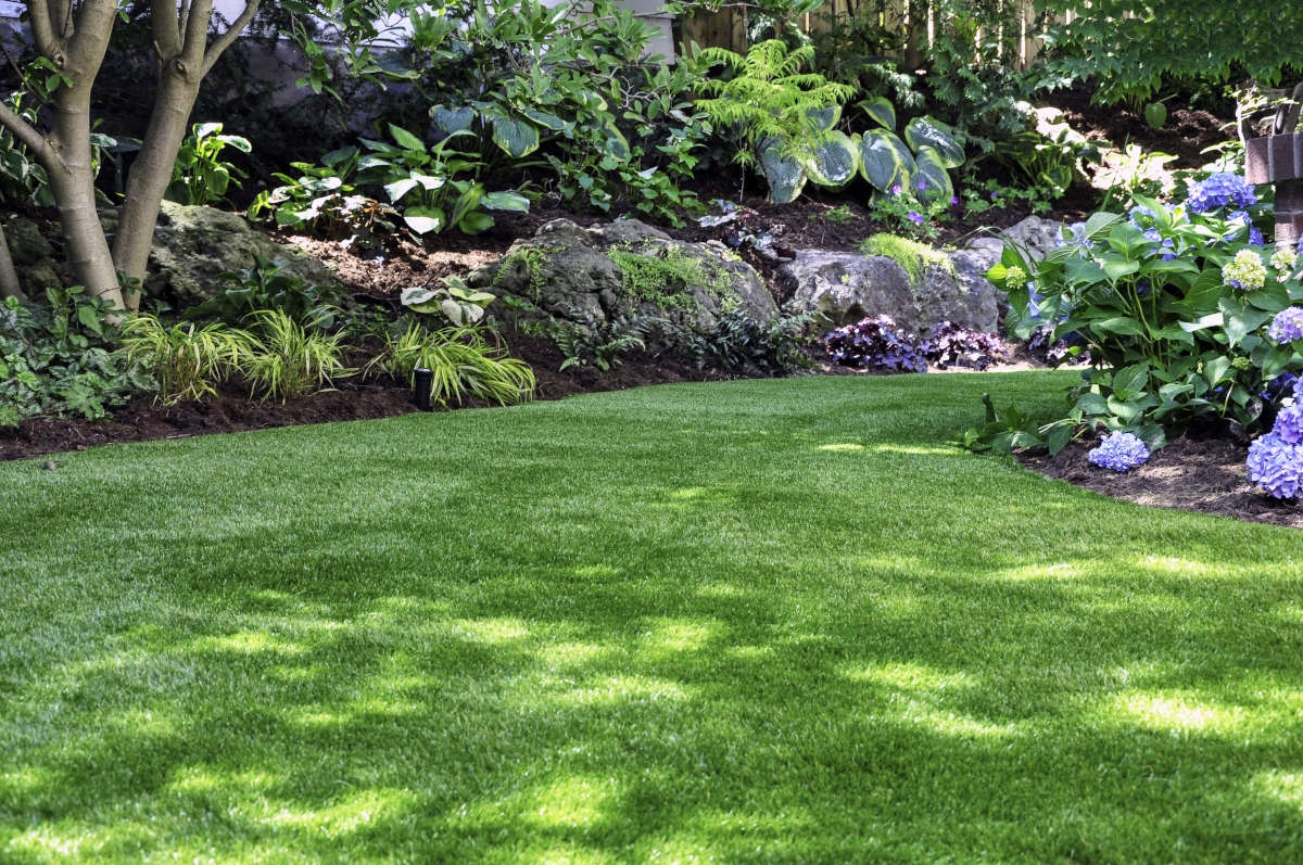 a picture of artificial turf in the landscape