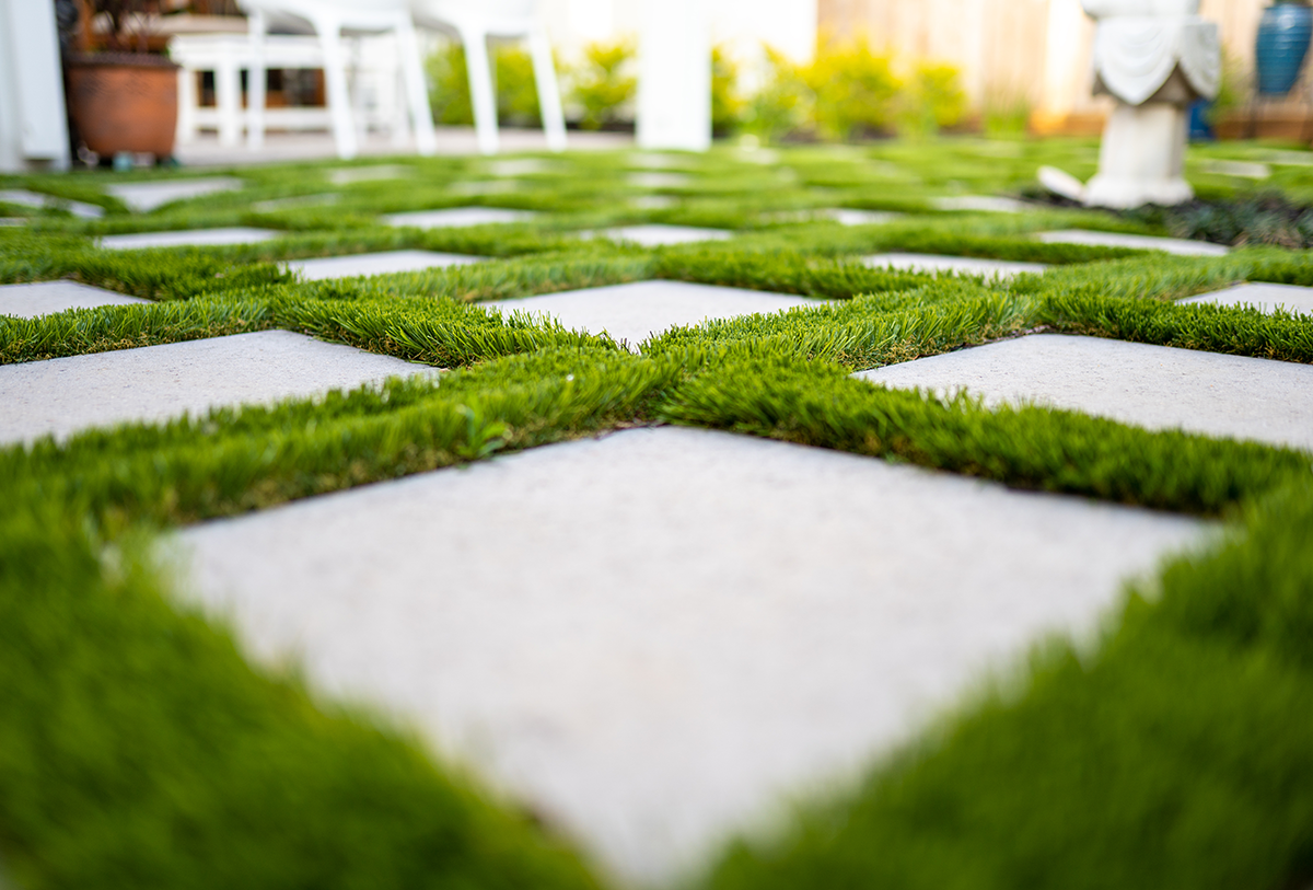 Installing Artificial Grass Between Pavers - ReTurf